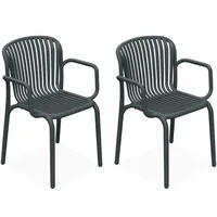 Konsimo® Gartenstuhl, Anthrazit, Kunststoff, 2-Sitzer, 57.5x82.5x53 cm, Gartenmöbel, Gartenstühle,