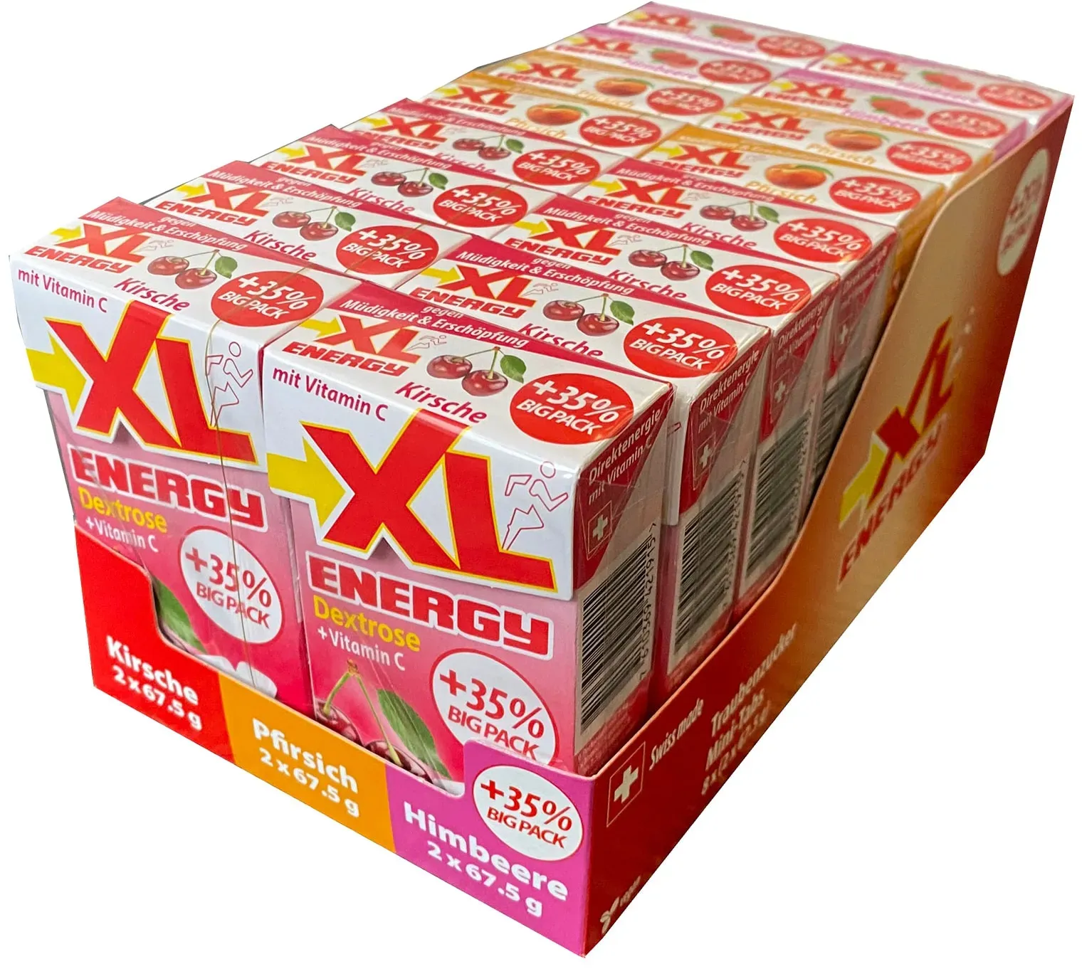 XL-Energy Traubenzucker Big Pack 2x67,5 g, verschiedene Sorten, 8er Pack