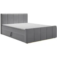 Kaiser möbel Boxspringbett Berg mit Matratze, Stoff Komodo Grau,