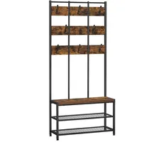 VASAGLE Garderobenständer 8 Haken und Sitzfläche 30 x 84