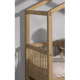 Home Affaire Hausbett HOME AFFAIRE "Eiche massiv geölt, Made in Europe, langlebige Qualität", braun (eiche natur geölt, eiche natur geölt, eiche natur geölt), B:97,5cm H:170cm L:207,5cm, Textilhimmel 100% Baumwolle, Betten, Liegefläche 90x200 cm, inkl.
