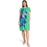 Betty Barclay Plisseekleid Kurzarm Grün/Cream 44