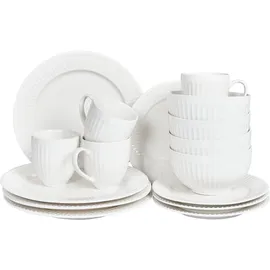 Beliani Cowslip Tafelservice 16-tlg. weiß