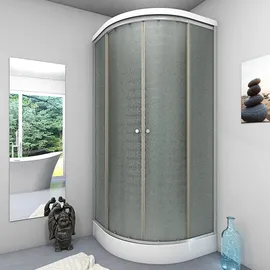 SeniorBad AcquaVapore Duschkabine Fertigdusche Dusche Komplettkabine D10-03m1-ec 80x80 cm, Mit 2k Scheiben Versiegelung
