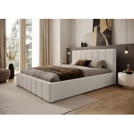 FEDVE Polsterbett Doppelbett Handorf Schlafzimmer Bett 140x200 Creme (Anthology 01) - Creme