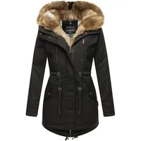 Navahoo "Diamond" Gr. M, schwarz Damen Jacken Designer Winterjacke mit Teddyfell gefüttert