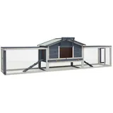 vidaXL Kleintierkäfig Kaninchenstall 310 x 70 x 87 cm grau