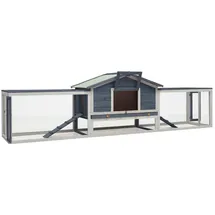 vidaXL Kleintierkäfig Kaninchenstall 310 x 70 x 87 cm grau