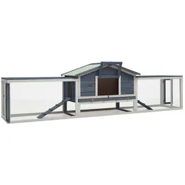 vidaXL Kleintierkäfig Kaninchenstall 310 x 70 x 87 cm grau