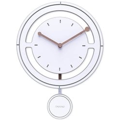 ONZENO Wanduhr THE TIKTOK. 29x29x0.5 cm (handgefertigte Design-Uhr) weiß