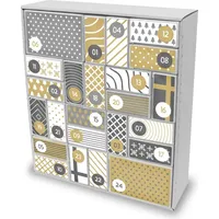 itenga SET Adventskalender zum Füllen Quader Mix (weiß) + Sticker Z57