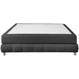 Home Affaire Boxspringbett HOME AFFAIRE "Salo", grau (anthrazit), B:126cm L:206cm, Komplettbetten, Boxspringbett, Ohne Kopfteil, inkl. Topper, auch in Überlänge 220 cm