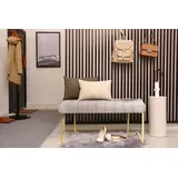 Kayoom Sitzbank KAYOOM "Rarity 225, Edler Touch durch goldenes Gestell", grau (taupe), B:100cm H:48cm T:47cm, Bezug: 100% Polyester (Samt) Gestell: Edelstahl, Sitzbänke, Sitzbank, eckig, samtweich, gesteppt, mit Zierknöpfen, Edelstahlgestell