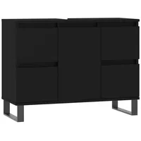 VidaXL Badschrank Schwarz 80x33x60 cm Holzwerkstoff