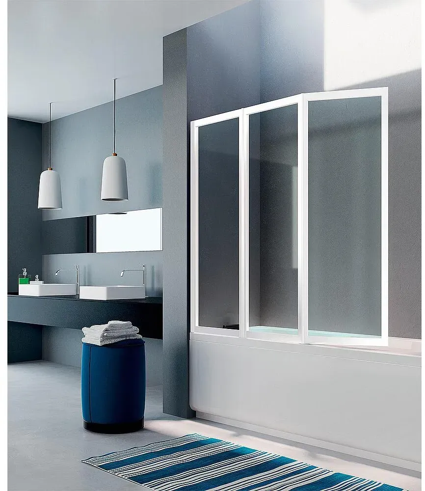 Badewannenaufsatz Starlight 1330x1400 mm 3 mm Glas ETC 3-teilige Faltwand