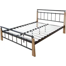 Homestyle4u Metallbett 140x200 Natur Bettgestell Mit Lattenrost