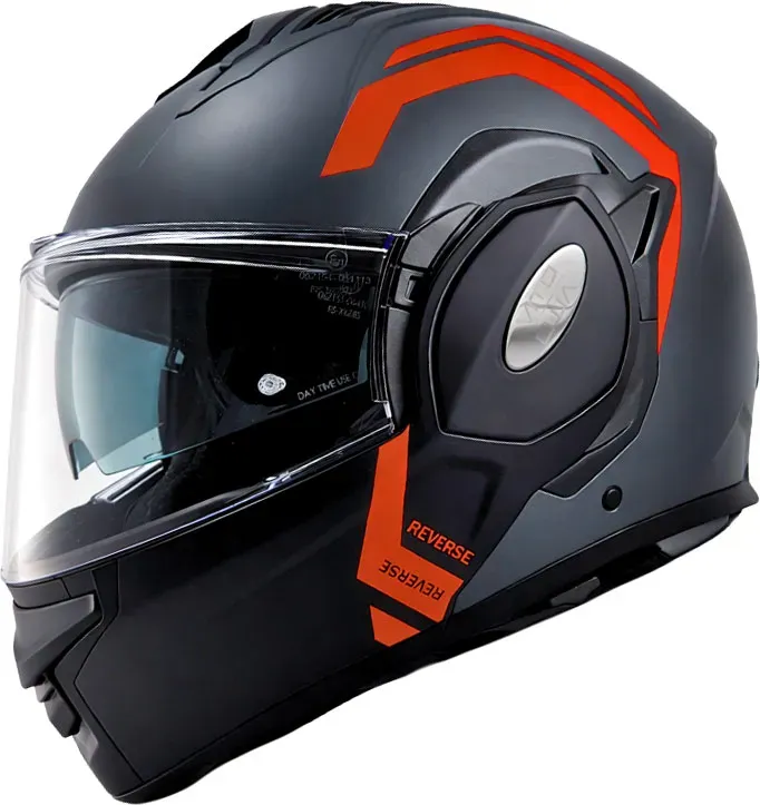 Vito Reverse, casque modulaire - Mat Gris/Noir/Orange - L