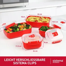 Sistema Frischhaltedose rechteckig rot 4 x 1,25 l