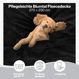 Blumtal Kuscheldecke 270 x 230 cm Schwarz