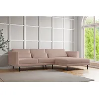 Fun Möbel Ecksofa Designersofa AGADA in Stoff Poso Hellrosa