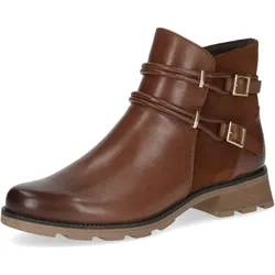 Stiefelette CAPRICE Gr. 38, braun (cognac used) Damen Schuhe Blockabsatz, Ankleboots, Komfortschuh mit praktischem Reißverschluss