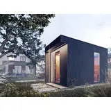 Gartensauna Musta mit 9kW Ofen finnisch und ext. Steuerung - Schwarz
