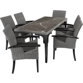 Tectake Foggia Set 7-tlg. Grau