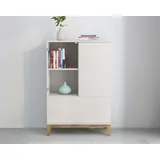 OTTO home Highboard 80 x 122 x 40 cm Weiß / Wotan Eiche