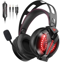 ONIKUMA Combatwing M180 Pro Gaming Headset Over Ear Stereo Bass Gaming Headset mit Geräuschisolierung Mikrofon für PS4 Xbox One S PC Mobile Phones (schwarz)