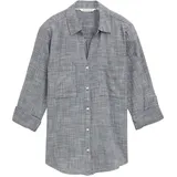 Tom Tailor Damen Bluse mit Brusttaschen, blau, Meliert, Gr. 36