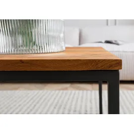 Massivmoebel24 Couchtisch Wildeiche Beige 80 x 43 x 80 cm