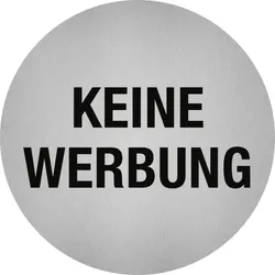 Aufkleber - Piktogramm Keine Werbung, Edelstahl, selbstklebend, Ø 50 mm