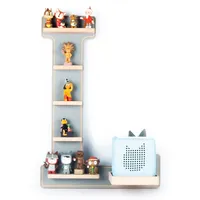 BOARTI Kinderregal Buchstabe L hängend für Toniebox und Tonie Figuren platzsparendes Regal Maße: H. 54 x B. 38 x T. 19 cm Wandregal für Musikbox und Figuren Aufbewahrung mit Magneteinsätzen Aufbewahrungsregal Holz