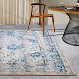 Villeroy & Boch Outdoorteppich VILLEROY & BOCH "Rene", blau (creme,blau), B:200cm H:3mm L:285cm, Polyester, Polypropylen, Teppiche, Outdoorteppich, Outdoor, Flachgewebe, wetterfest, Balkon, Garten, Klassisch, Terrasse