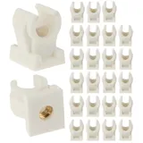 tecuro Rohrclip Set einfach 20/22 mm - 25 Stück - Weiß, mit Messing Gewindebuchse M6,