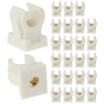 tecuro Rohrclip Set einfach 20/22 mm - 25 Stück - Weiß, mit Messing Gewindebuchse M6,