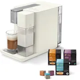 Tchibo Qbo MILK MASTER Premium Kapselmaschine inkl. 24 recyclebare Qbo Kapseln für Cappuccino, Espresso, Caffè Crema, Milchschaum auf Knopfdruck ...