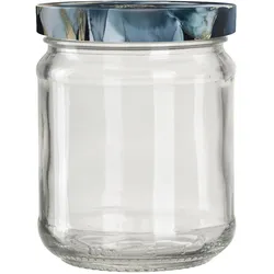 Einkochglas 6-tlg., Klatschmohn blau, Inhalt: 0,37 Liter, TO: 63