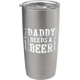 Vatertag Green Beer Day Daddy Needs a Beer Funny Green Doppelwandiger Edelstahl-Thermobecher