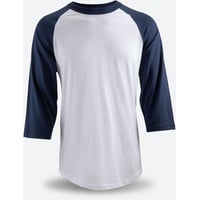Baseball-Shirt BA550 Herren weiss/blau, blau|weiß, M