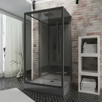 Schulte Bali Komplettdusche mit Schiebetür 115 x 215 cm mattschwarz