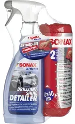 SONAX XTREME BrilliantShine Detailer Aktionsset, 3- teilig 02879410 , 1 Set = 1 Detailer (750 ml), 2 Microfasertücher