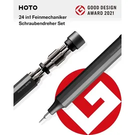 HOTO Präzisionsschraubendreher-Set 24 in 1 Grau/Schwarz