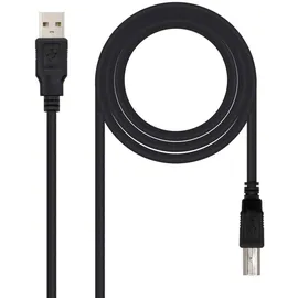 NANOCABLE USB-A auf USB-B 3 m Schwarz