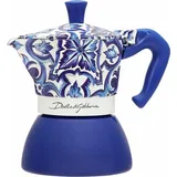 Bialetti 5356, Espressokocher, Weiss, Blau