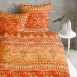 Traumschlaf Indi Mako-Satin orange 200 x 220 cm + 2 x 80 x 80 cm
