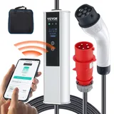 VEVOR Typ2 EV Ladekabel 32A 7,4kW/22kW Ladestation Wallbox mit APP u. 7,5m Kabel