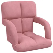vidaXL Bodenstuhl Rosa Samt 58 x 62 x 58 cm Rosa mit Kissen