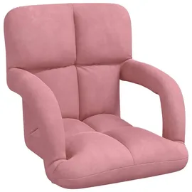 vidaXL Bodenstuhl Rosa Samt 58 x 62 x 58 cm Rosa mit Kissen