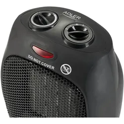 Adler AD 7702 Tragbares PTC-Keramik-Heizgerät, 2 Leistungsstufen, Thermostat, Heiß-/Kaltluft, Überhitzungsschutz, 1500W